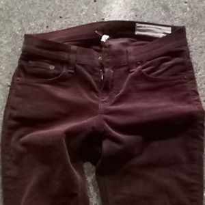 Rag and Bone corduroy pants , size 26, maroon